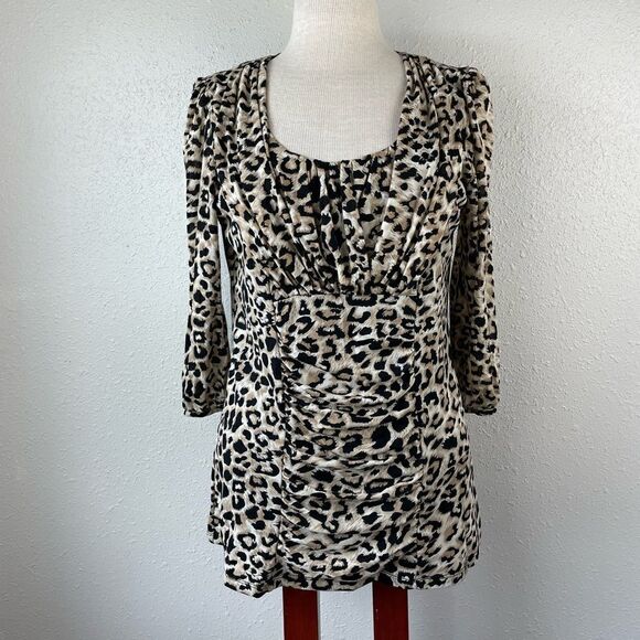 Style & Co Leopard Print Top Size L EUC - Picture 1 of 6